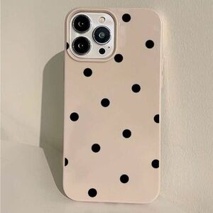 *New* Cream x Black Polka Dot Phone Case for iPhone